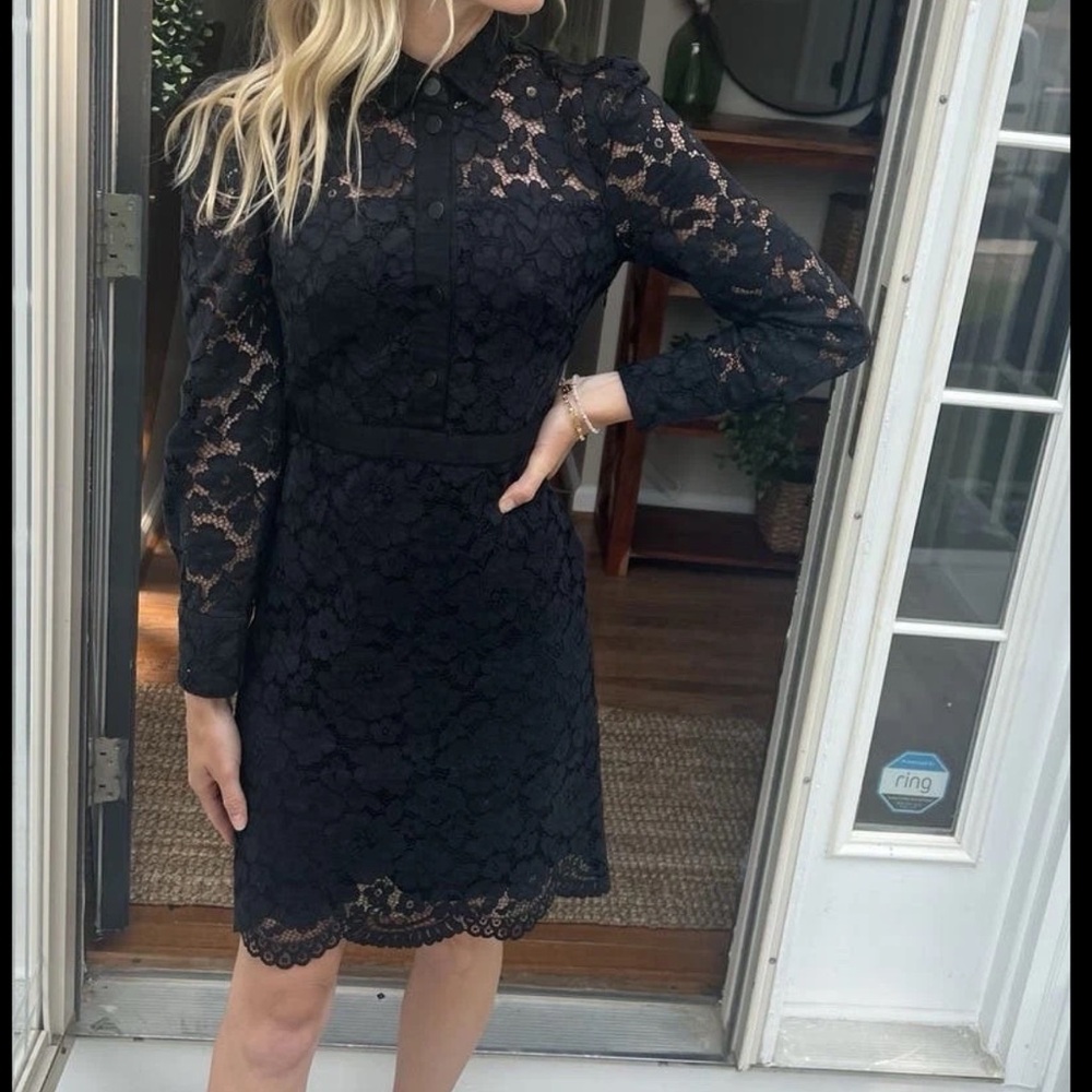 Shoshanna Highland Dress Intricately Black Lace Giving This Your Go 2 Sexy Dress - Picture 3 of 14